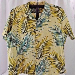 RJC Hawaiian Shirt Yellow/Leaves 4XL USA Coconut S